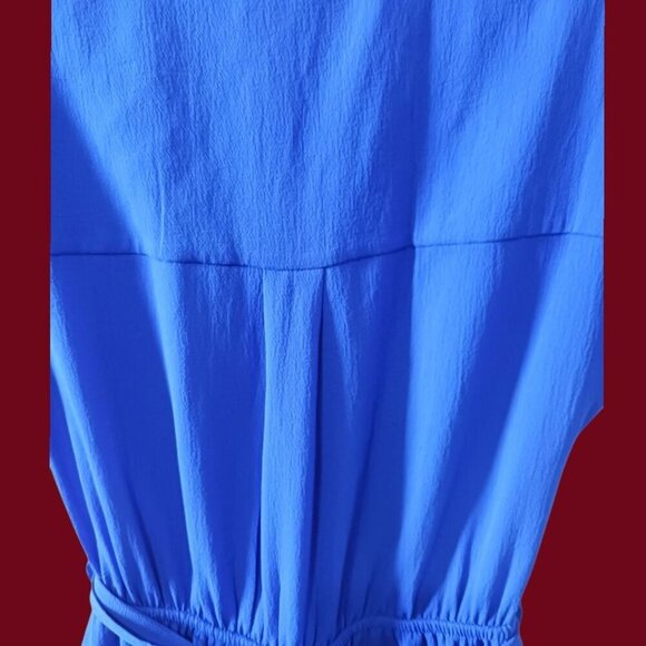 Monteau Short-Sleeve Royal Blue Dress With Belt Size Small - Picture 9 of 15